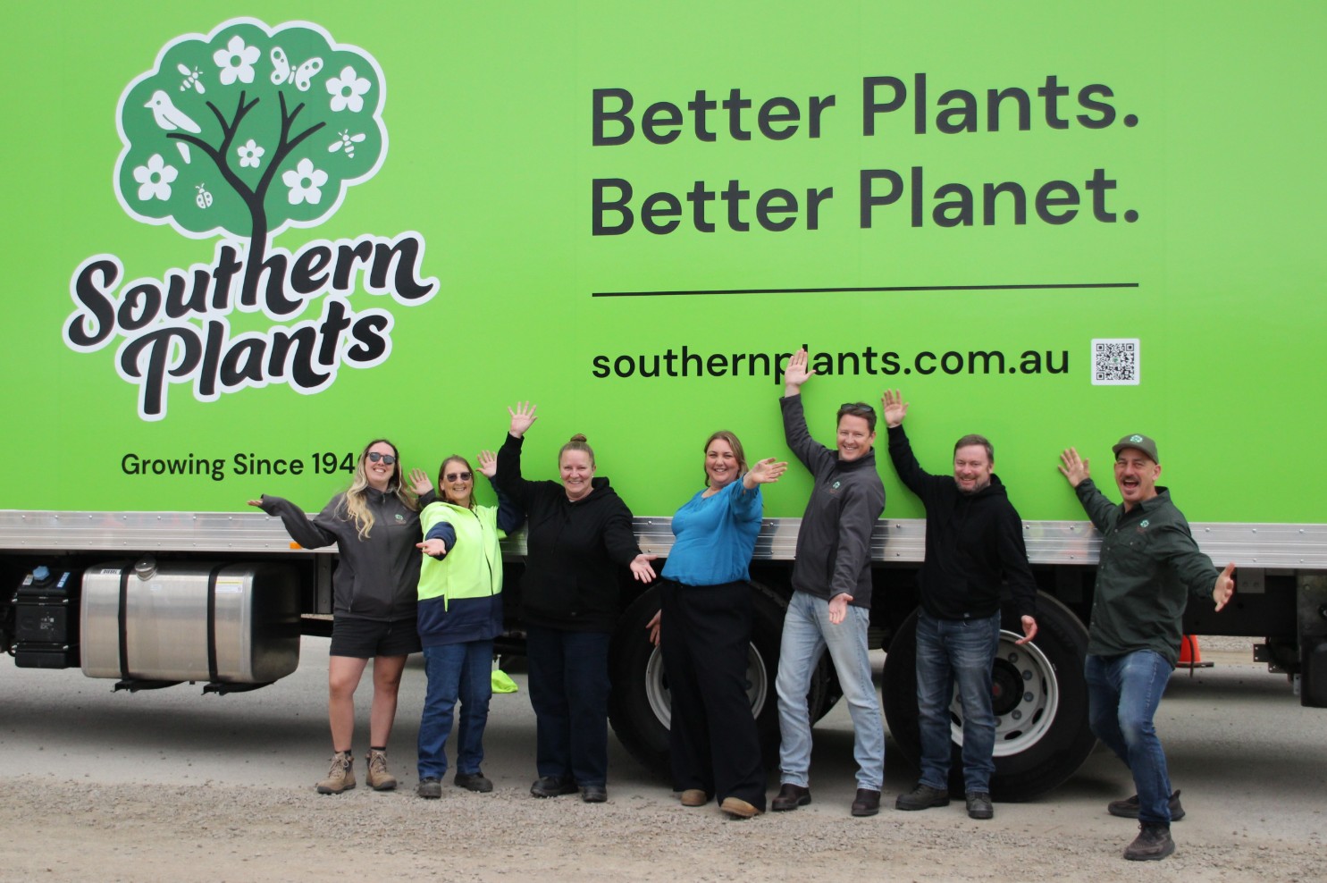 The Southern Plants team in front of a delivery truck